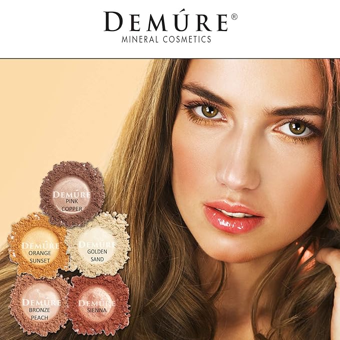 Demure Mineral Make Up (Pink Copper) Eye Shadow, Loose Shimmer Eyeshadow, Glitter Eyeshadow, Professional Makeup