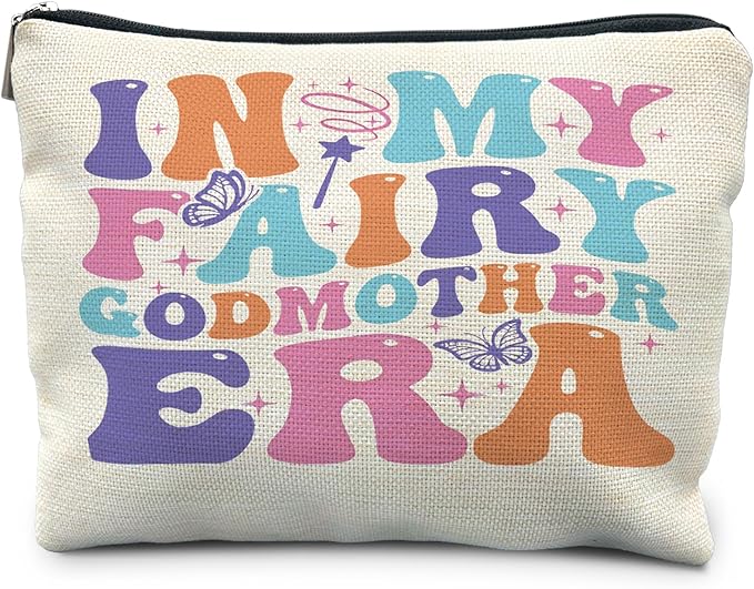 RYYCDOI Fairy Godmother Makeup Bag - Best Godmother Gift From Godchild, Cosmetic Bag Toiletry Bag