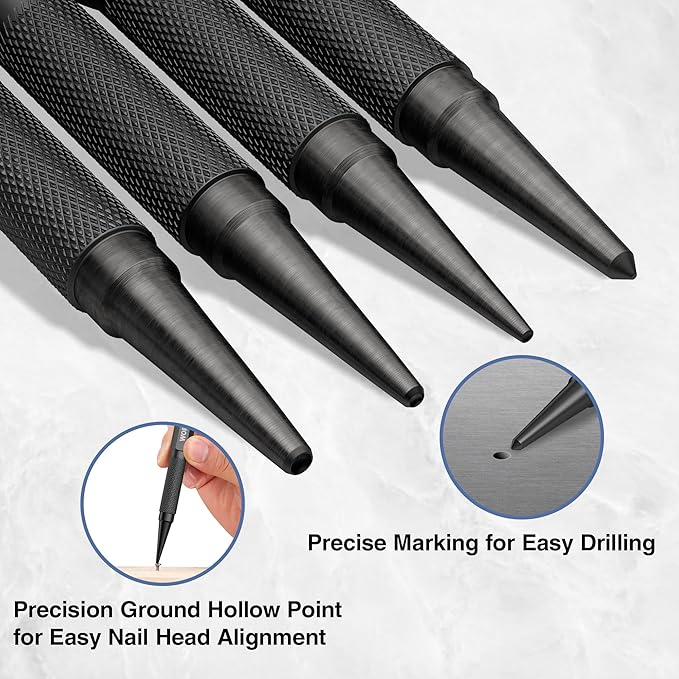 WORKPRO 4-Piece Nail Punch and Center Punch Set