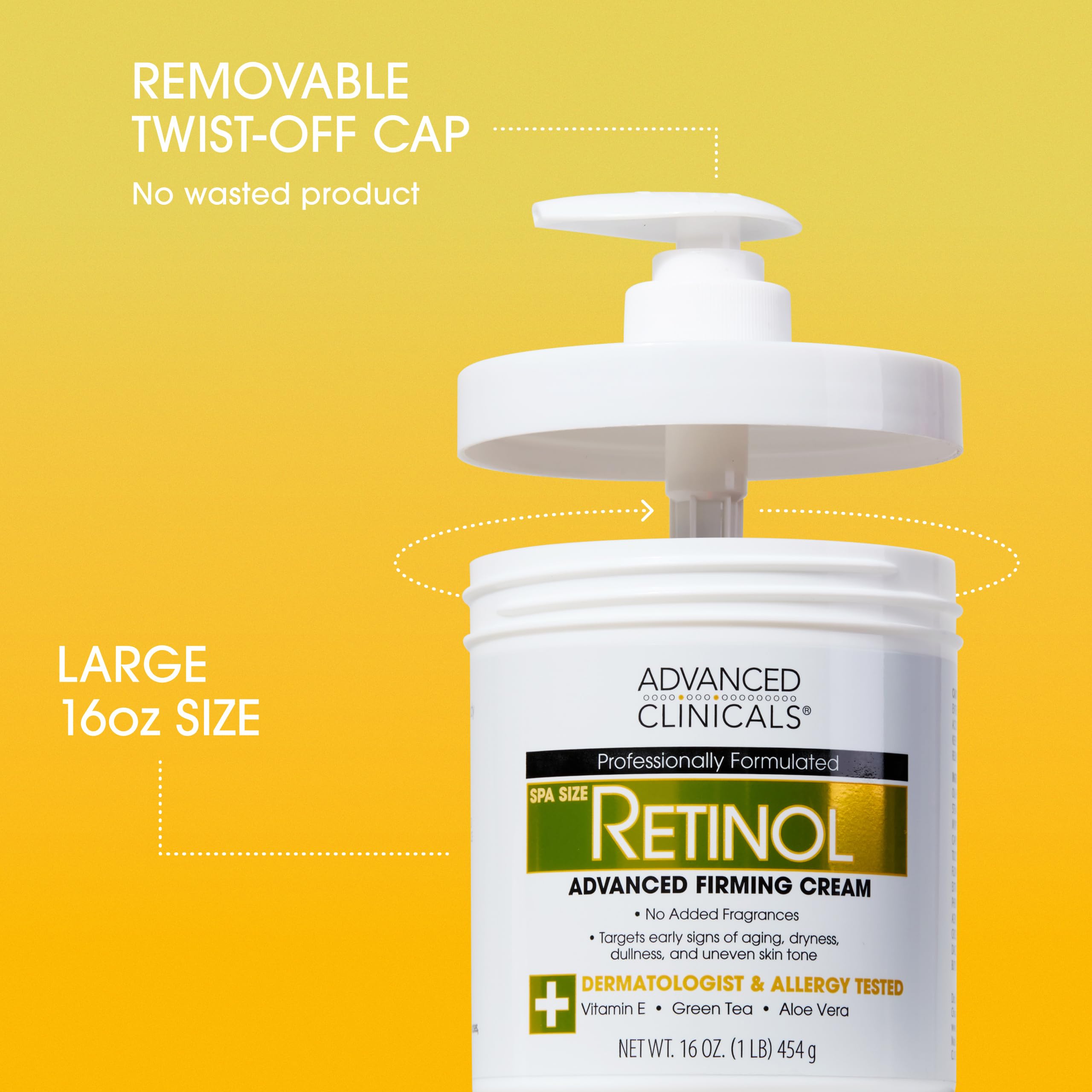 Advanced Clinicals Retinol Body Lotion + Brightening Vitamin C Lotion 2pc Skincare Set For Women & Men | Body Cream & Face Moisturizer Set Helps Improve The Look Of Dark Spots & Uneven Skin Tone, 2PC