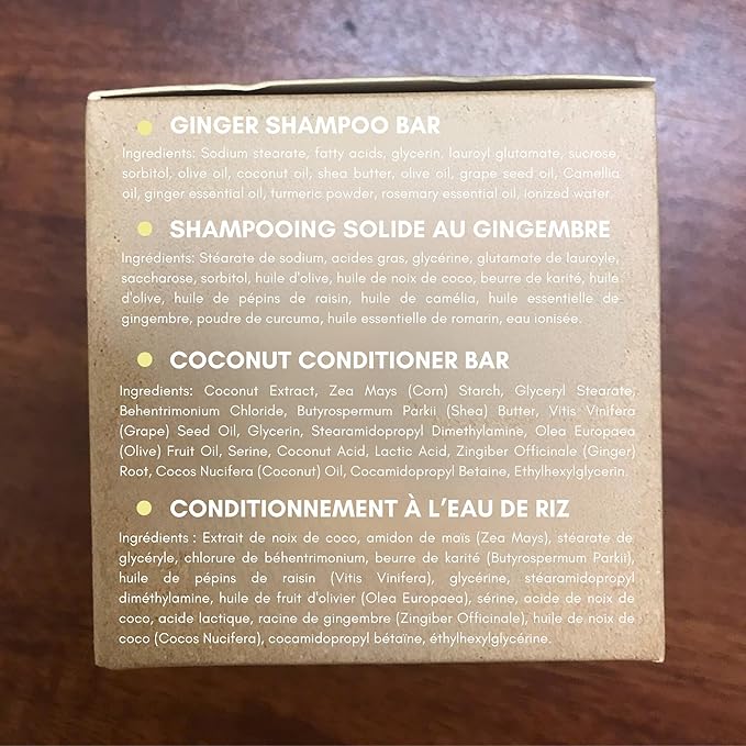 Muun Ginger Shampoo and Conditioner Bar Thickening Sulfate Silicone Free