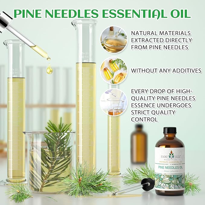 EVOKE OCCU Pine Needle Essential Oil for Diffuser, Aromatherapy, Hair Care
