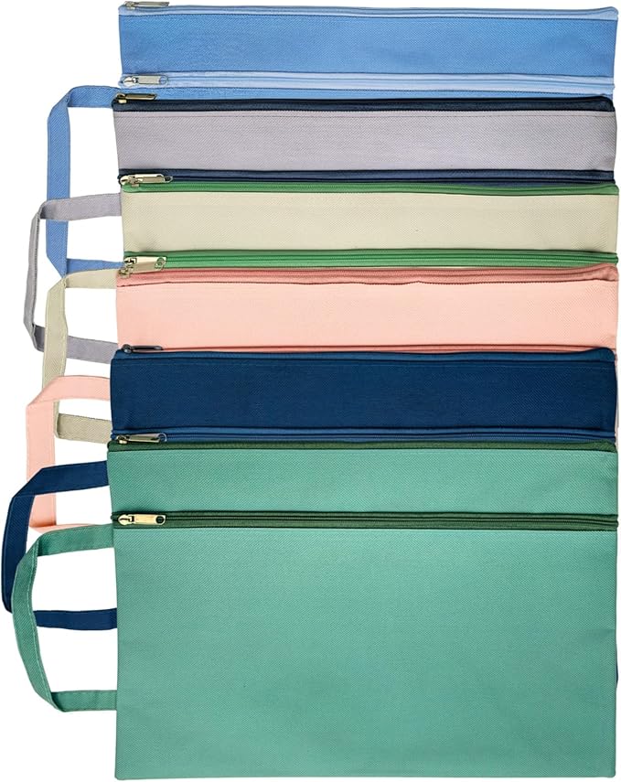 XIWUMOER A4 Mesh Zipper Pouch, Waterproof File Bag with Handle,Foldable Document Organizer for School, Office, Travel - Durable Folder with Puzzle Project/Cross Stitch (6)