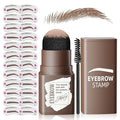 Eyebrow Stamp and Eyebrow Stencils for Shaping 24pcs Reusable with Brow Brush, Brow Stamp Waterproof for Natural Eyebrow Color (Medium Brown)