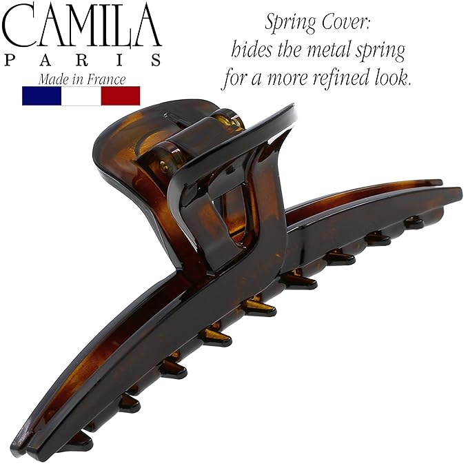 Camila Paris CP2371 French Hair Clip for Women, Narrow, Strong Hold Grip Double Tooth Girls Hair Claw Clips Jaw, Fashion Durable Styling Hair Accessories for Women, Made in France