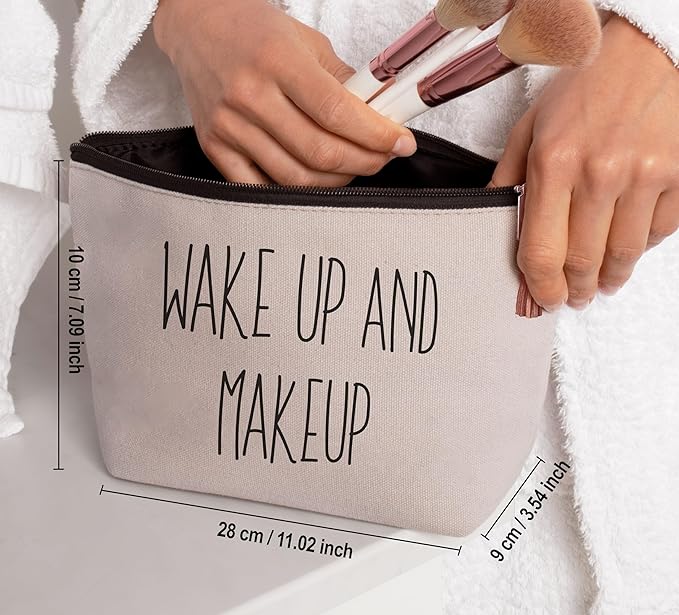 USEFEX Stylish Makeup Bag Organizer | Perfect 100% Cotton Canvas Cosmetic Bag Ideal for Travel and for Cute Gifts