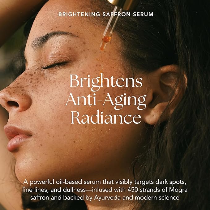 RANAVAT Brightening Saffron Serum - Vitamin C Alternative for Hyperpigmentation & Uneven Skin Tone - Leaves Skin with a Healthy Glow (0.17 oz)