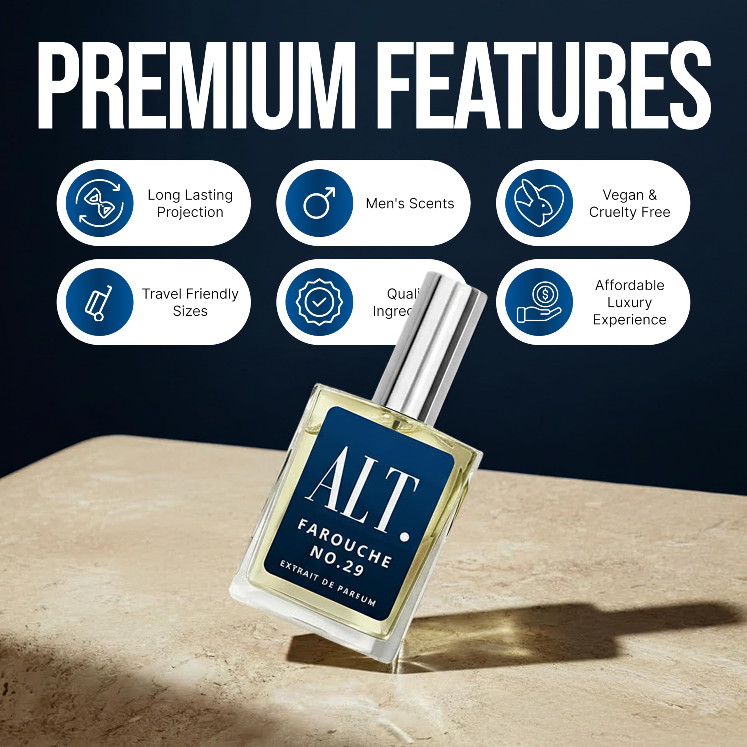 ALT. FRAGRANCES Farouche No. 29 - Inspired by Sauwage, Perfume for Men, Extrait de Parfum, Long Lasting Bold Citrus Vanilla Cologne, 100ml