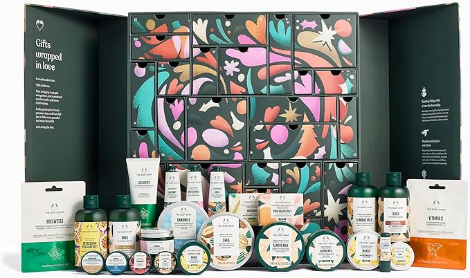 The Body Shop Ultimate Advent - 25 Piece Set - Bath & Body Care Essentials Gift Set, Vegan