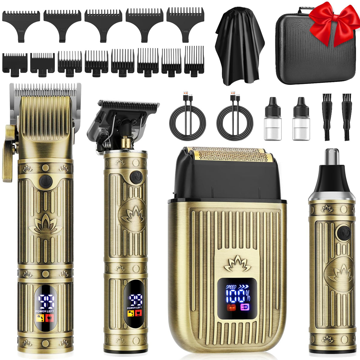 Zesuti Hair Clippers for Men,Cordless Beard Trimmer Electric Shavers Set