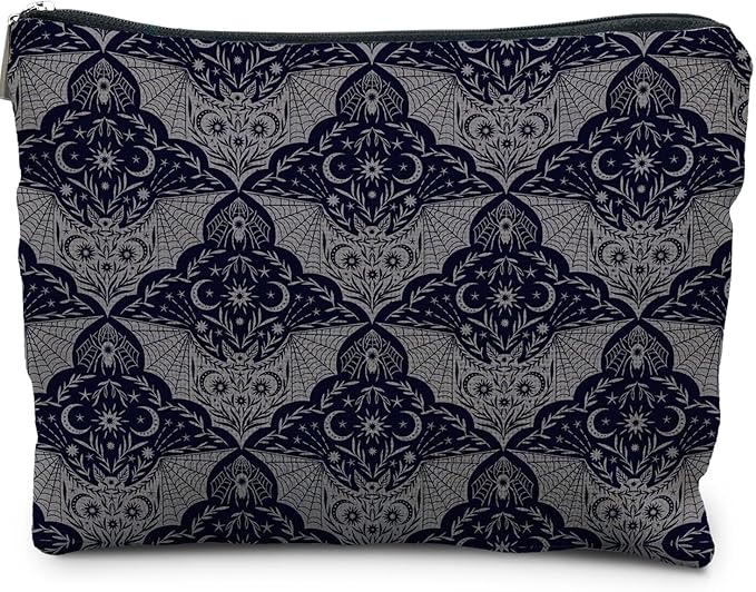 RYYCDOI Goth Gothic Makeup Bag, Halloween Makeup Bag Gifts for Women, Bat Spider Halloween Cosmetic Bag, Gothic Gifts for Women