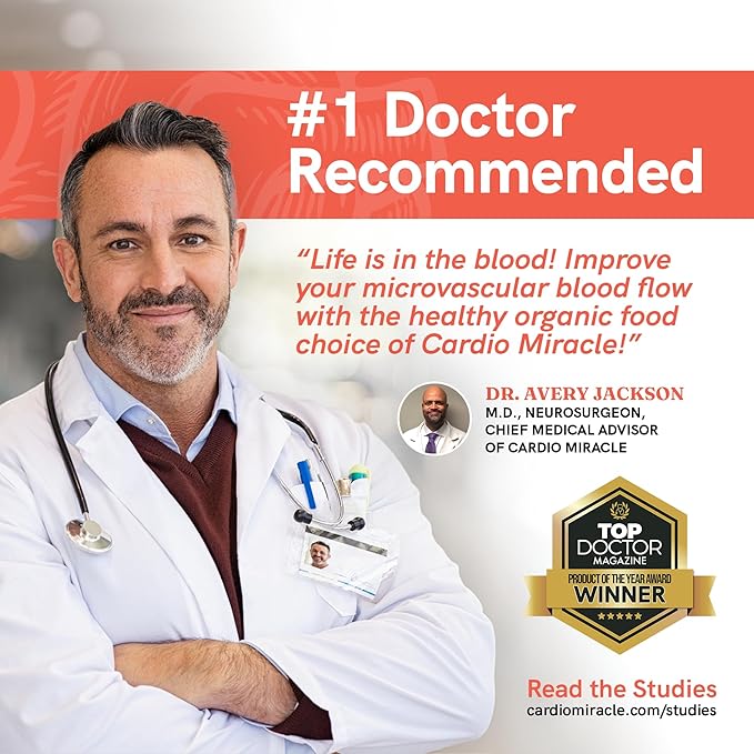 Cardio Miracle Nitric Oxide Supplement 30 Servings - Beet Root Powder with L-Arginine to Support Circulation, Blood Flow, Energy, Endurance, Stamina & Heart Health for Men and Women
