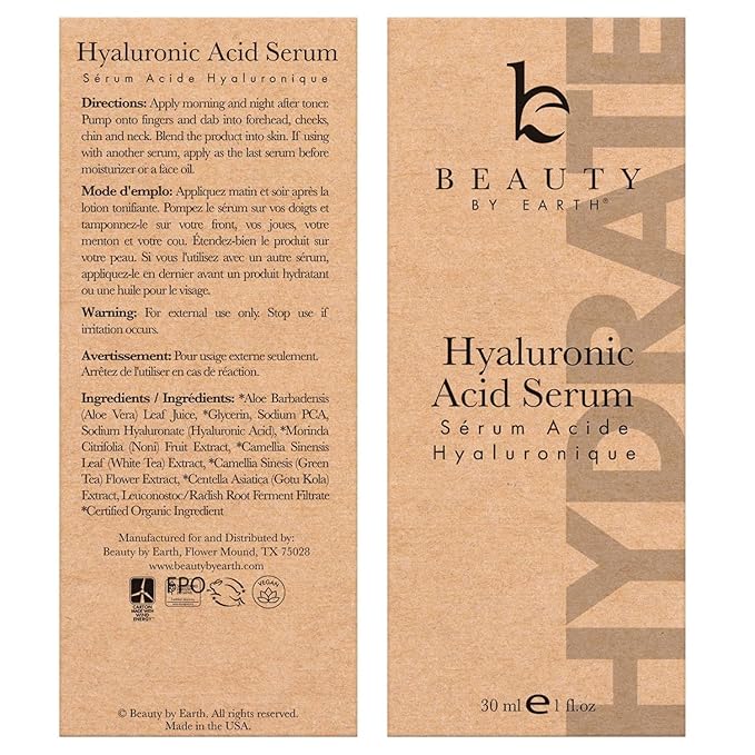Hyaluronic Acid Serum for Face - USA Made with Natural, Organic Ingredients