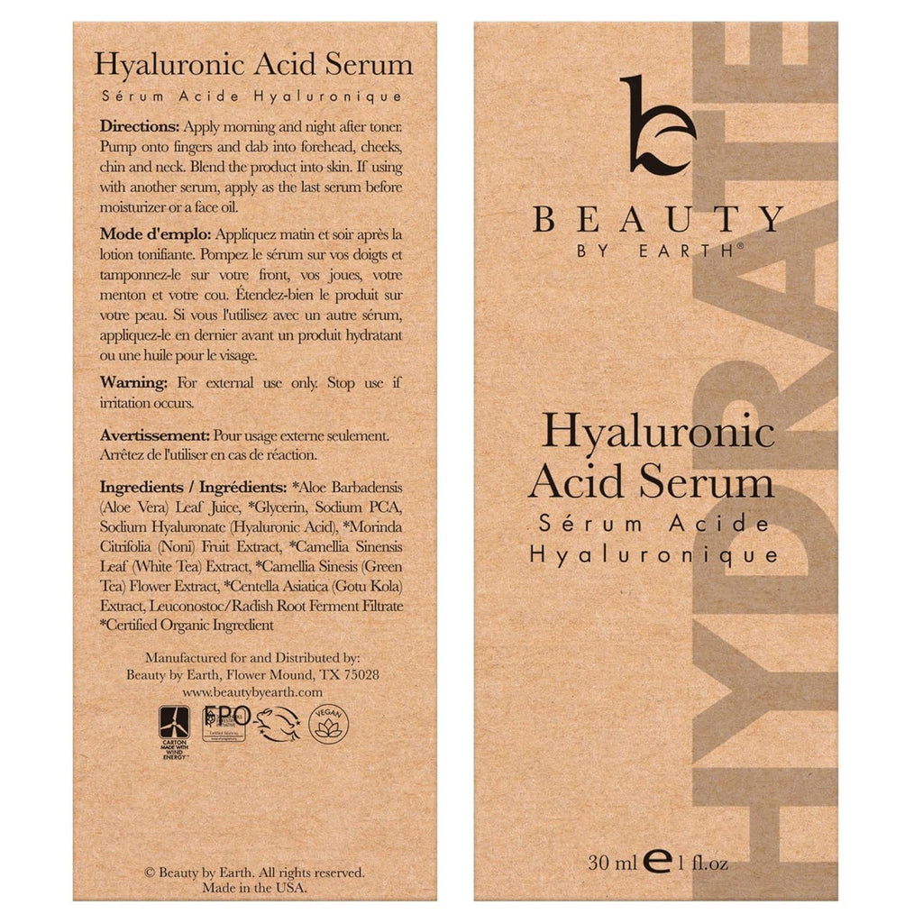 Hyaluronic Acid Serum for Face - USA Made with Natural, Organic Ingredients