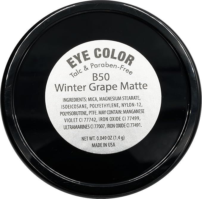 Pure Ziva Winter Grape Matte Dark Purple Mauve Pressed Powder Single Vegan Eyeshadow; Talc, Paraben & Cruelty Free