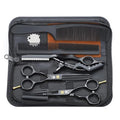 Purple Dragon 5.5 inch Hair Cutting Scissors Set with Razor - Black