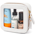 LETGO Clear Makeup Bags for Beach,Small Clear Makeup Bag for Purse,Mini Makeup Pouch Purse Organizer Fit Carry-on Travel Essentials,Cute Car Cosmetic Bags for Car Accessories for Women (Mini-White)