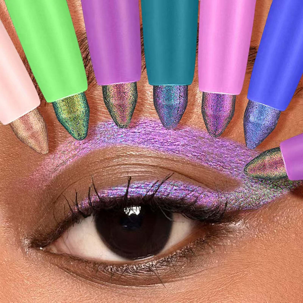 TWLBXMG Chameleon Eyeliner Pen, Metallic Shimmer Color Changing Eye liner Pencil, Waterproof Long Lasting Eyeshadow & Eyeliner 2 in 1, Highly Pigmented Smudge Proof # 01