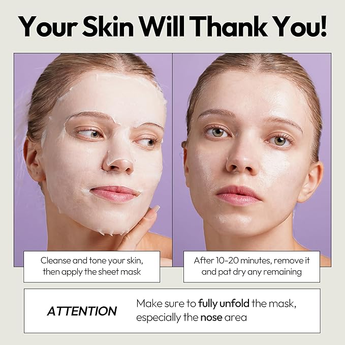 LAPCOS K Beauty Collagen Sheet - Skin Firming Face Mask (Pack of 5)