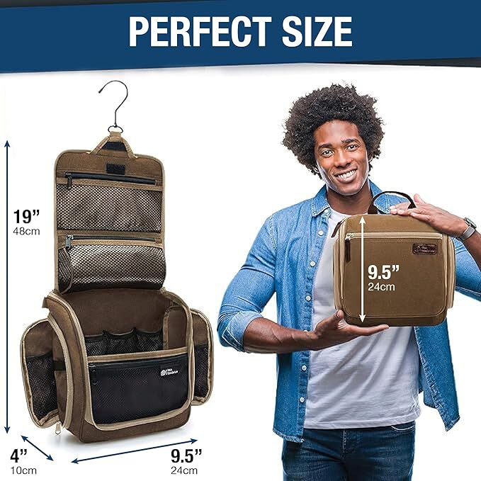 DD D&D Wanderlust D&D Hanging Travel Toiletry Bag for Men and Women – Cosmetics, Makeup and Toiletries Organizer Kit with 10 Compartments, YKK Zippers, XXL Metal Swivel Hook, Water-Resistant Nylon