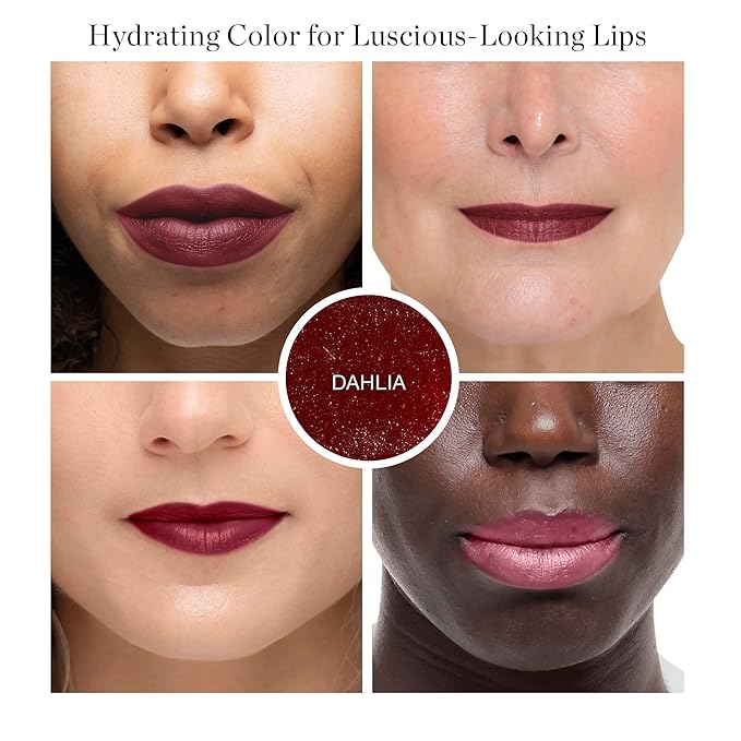 Ogee Tinted Sculpted Lip Oil - Organic Lip Stain, Balm & Color - DAHLIA