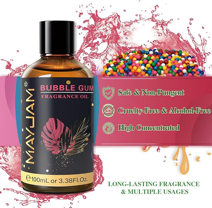 MAYJAM Bubble Gum Fragrance Oil for Diffusers for Home, 100ML/3.38FL.OZ