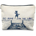 RYYCDOI Funny Dog Makeup Bag, Dog Mom Lovers Gifts Cosmetic Bags for Women, Gifts for Lake Lovers, Go Jump in the Lake Funny Dogs Zipper Makeup Pouch