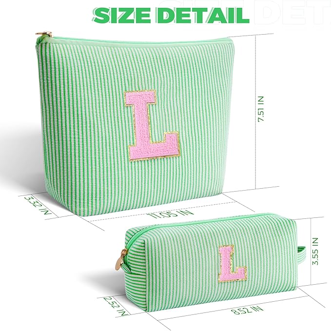 Btffitting Gifts for Teen Girls Women - Birthday Gifts for 10 11 12 13 14 15 16 17 18 Years Old Girl,Makeup Bag Cosmetic Bag,Teacher Gift Trendy Stuff Toiletry Bag - Green,L