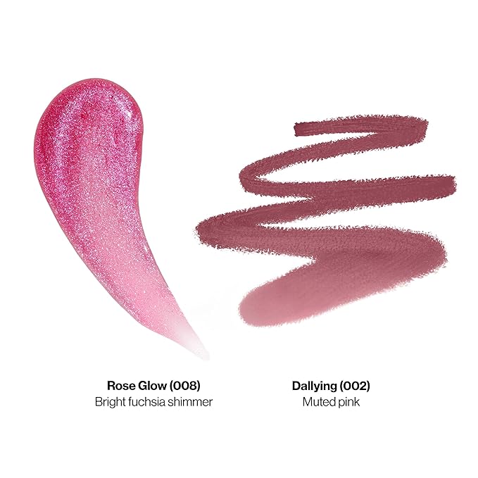 REVLON Super Lustrous Glimmer Gloss and ColorStay Multi-Liner Bundle, Rose Glow and Dallying, Pack of 2