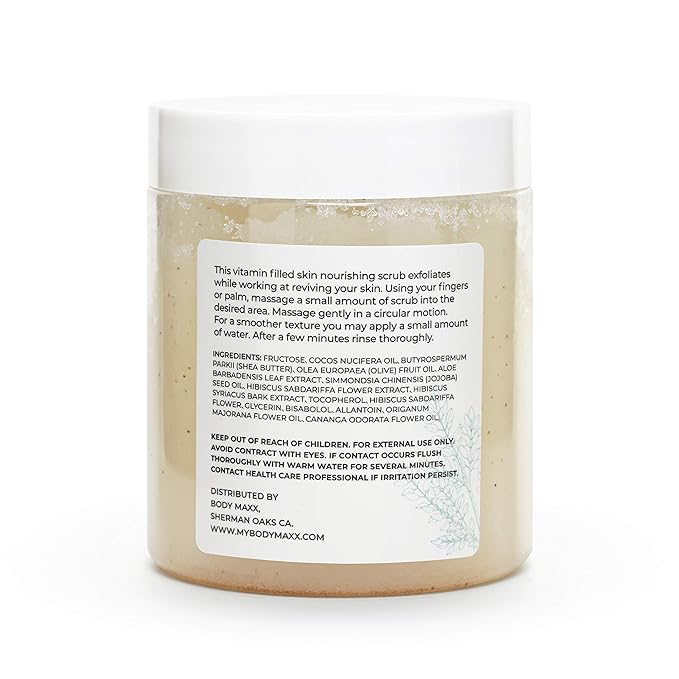 Shea Butter Body Scrub, Vitamin Filled Skin Nourishing Scrub, Deep-Cleansing Scrub, Premium Sugar Scrub Detox Moistuirizer