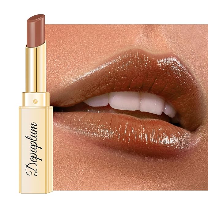 Depuplum Brown Lipstick for Women Moisture Lip Gloss Tinted Lip Balm