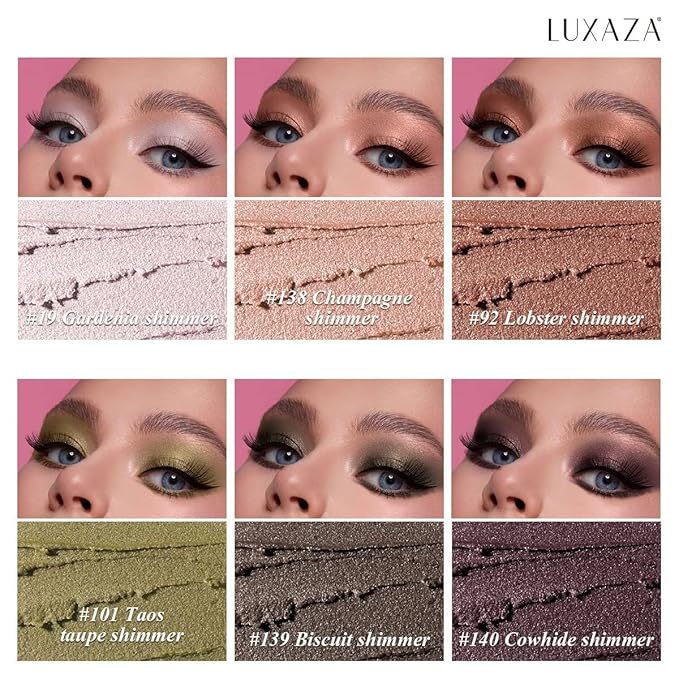 LUXAZA 6PCS Champagne Pink Eyeshadow Stick Makeup Sets, Long Lasting Cream Shadow,Metallic And Matte Shimmer Eye Shadow Eye Brightener Stick Pencil Crayon, B04-Champagne Pink
