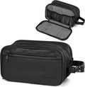 PAVILIA Toiletry Bag for Men, Travel Toiletries Bag | Water-resistant Dopp Kit, PU Leather Shaving Pouch Organizer for Accessories, Cosmetic, Hygiene, Grooming Essentials (XL, Black)
