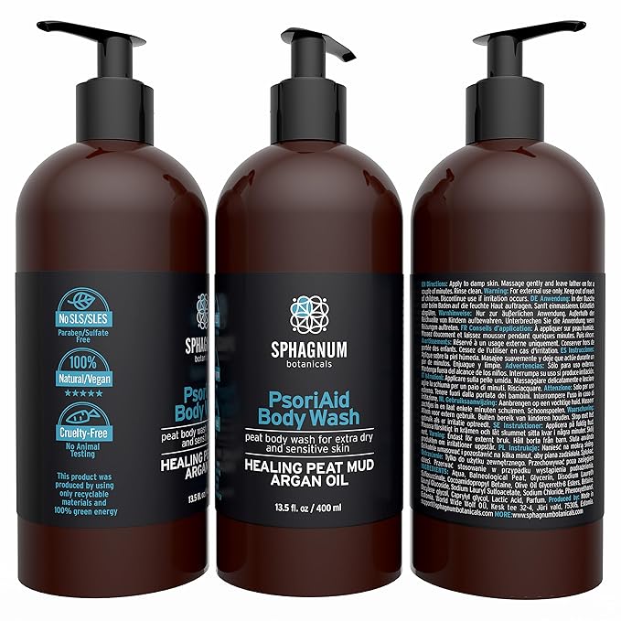 Sphagnum Botanicals Psoriasis Body Wash for Dry, Itchy Skin