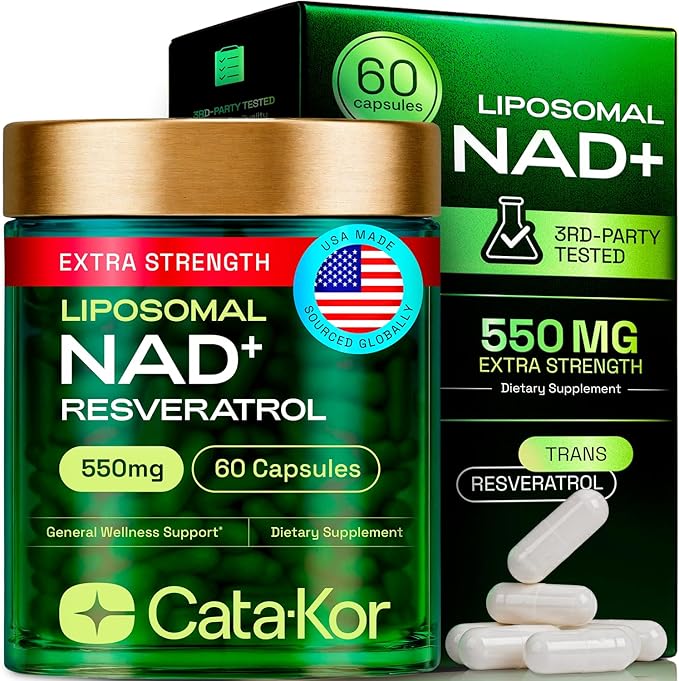 Cata-Kor Liposomal NAD+ Supplement with Resveratrol – Advanced NAD Resveratrol