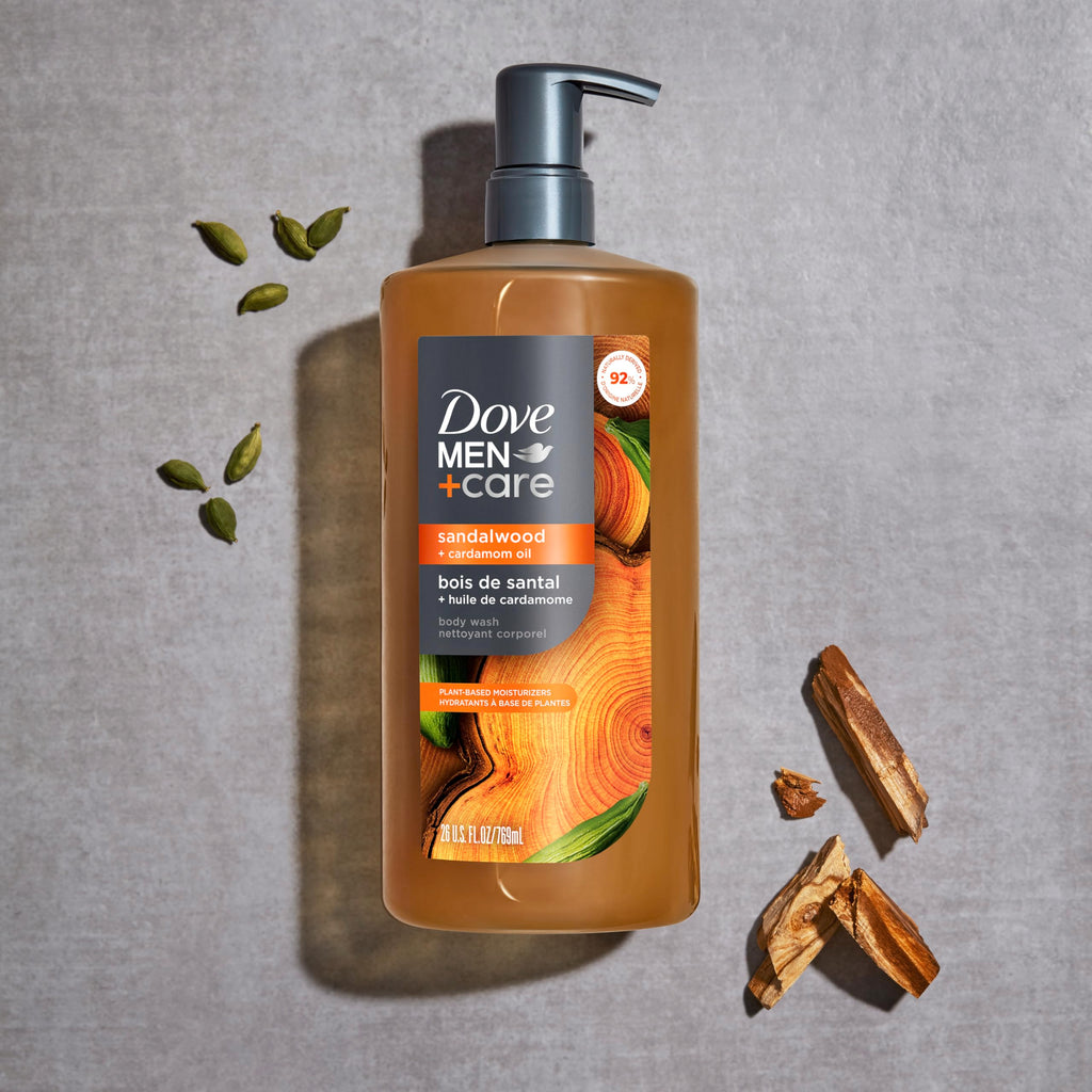Dove Men Moisturizing Body Wash, Sandalwood + Cardamom Oil, 26oz