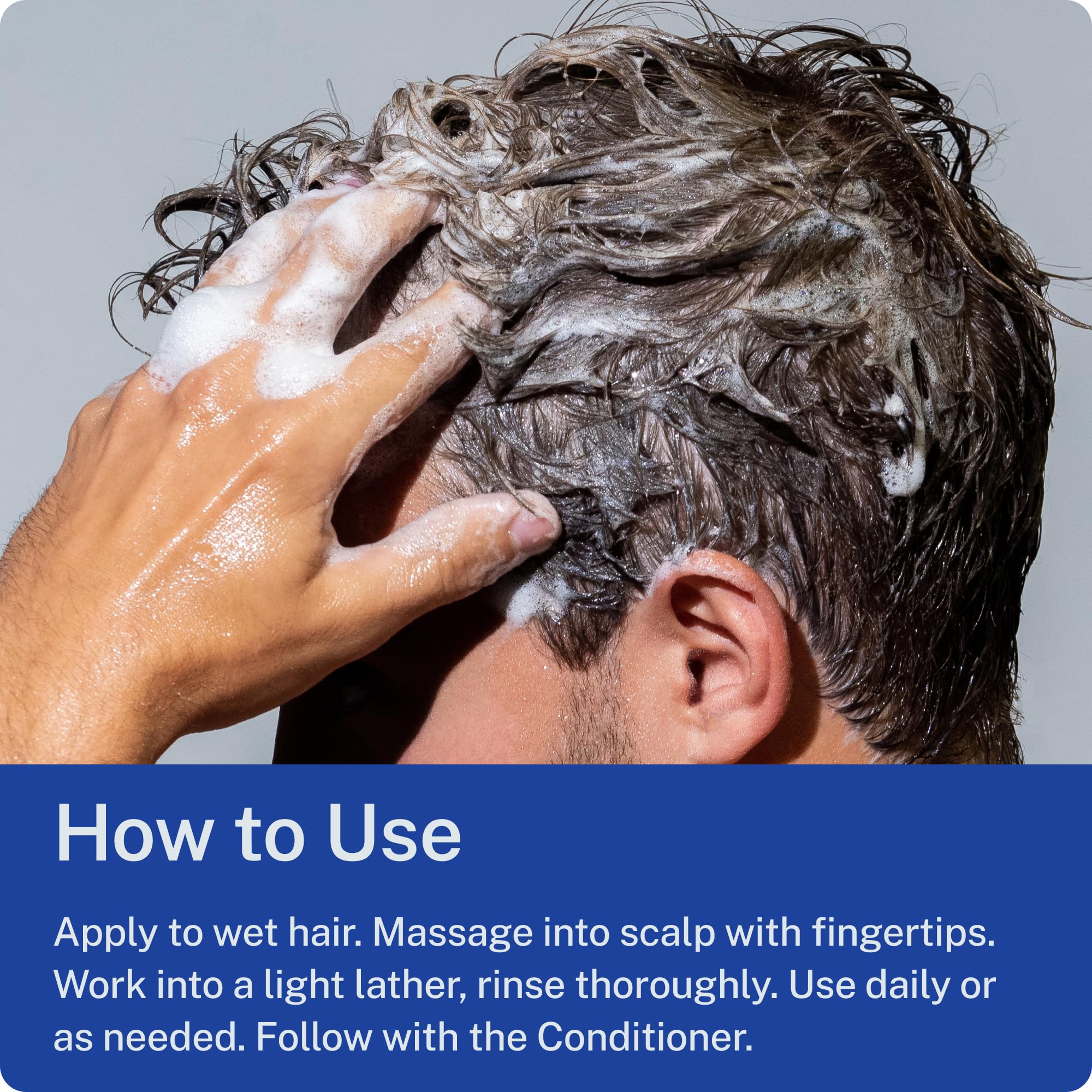 Blu Atlas Natural Shampoo for Men — Sulfate-Free for All Hair Types, 15 Ingredients, No Filler, Helps with Dandruff and Dry Scalp — Coconut Apricot Scent, 32 oz