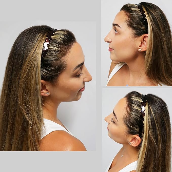 Camila Paris CP3881 French Headband for Women, Tortoise Shell, Strong Hold Grip Women's Hair Band, Ligth and Very Flexible, No Slip Durable Styling Girls Hair Accessories, Made in France