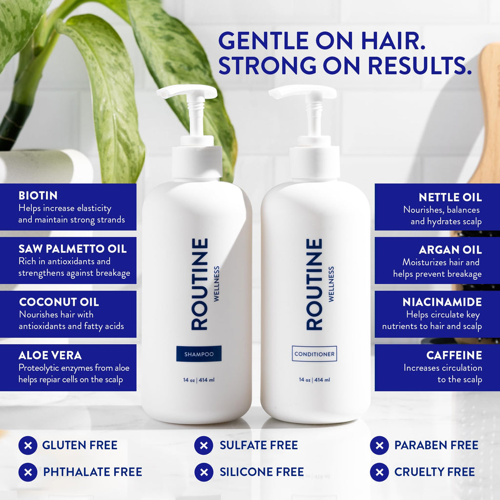 Routine Wellness Shampoo & Conditioner Coconut & Vanilla Set + Hair Serum