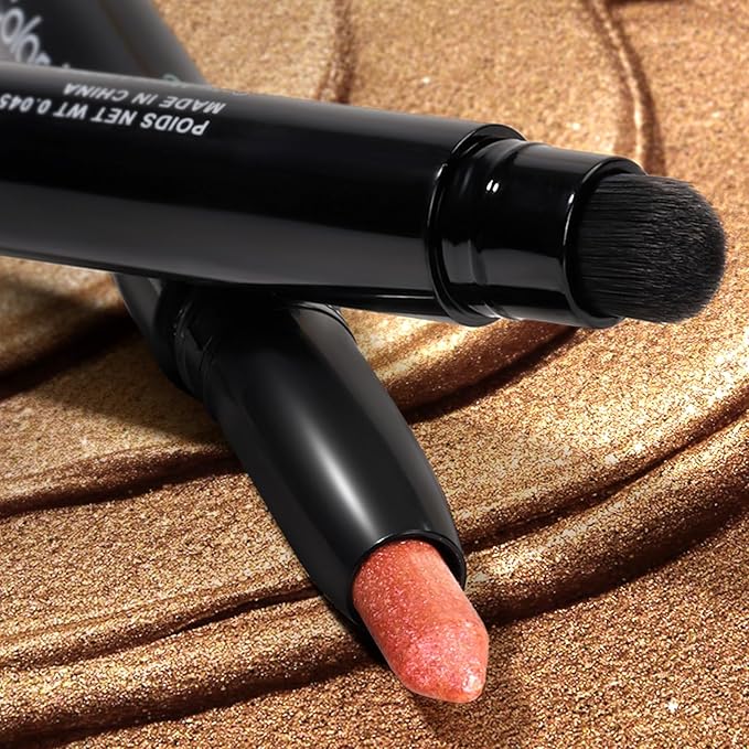 Color Mirror Longwear Cream Eye Shadow Sticks(46 Ruby Metallic), Smudge-Proof, Waterproof Eyeshadow,Silky Formula Glitter With Makeup Brush,Red Eyeshadow Stick
