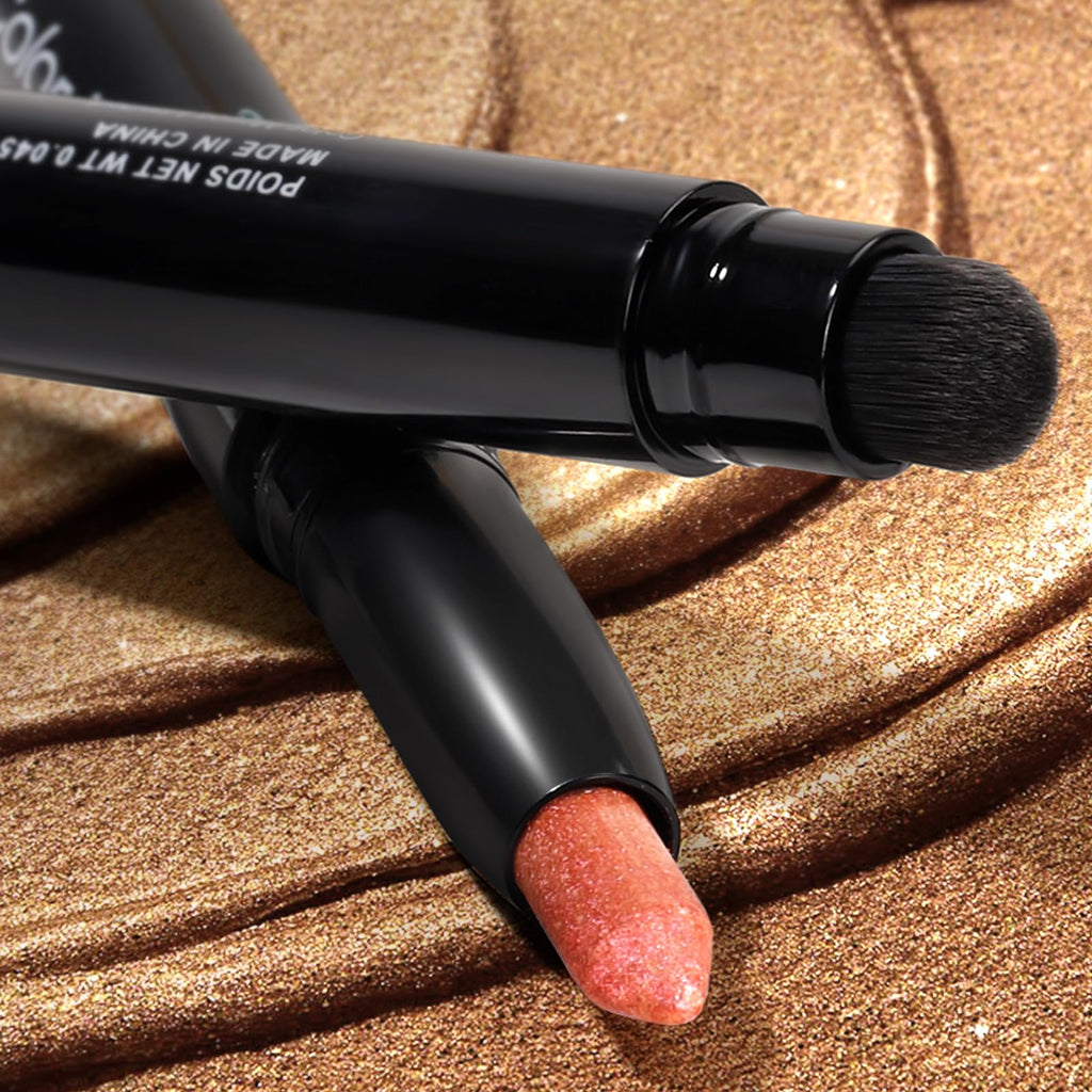 Color Mirror Longwear Cream Eye Shadow Sticks(46 Ruby Metallic), Smudge-Proof, Waterproof Eyeshadow,Silky Formula Glitter With Makeup Brush,Red Eyeshadow Stick