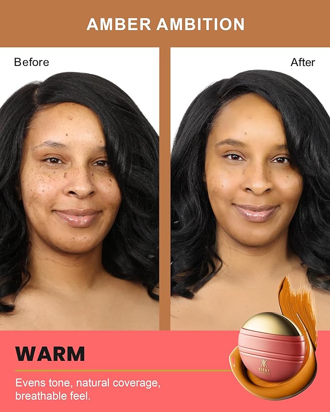 Kirby Kosmetics Konfident Glow Skin Tint – Amber Ambition Hydrating Oil-Free Glass-Skin Foundation, Buildable Light-to-Medium Coverage, 30 ml – Inclusive Clean Makeup for Radiant Confidence