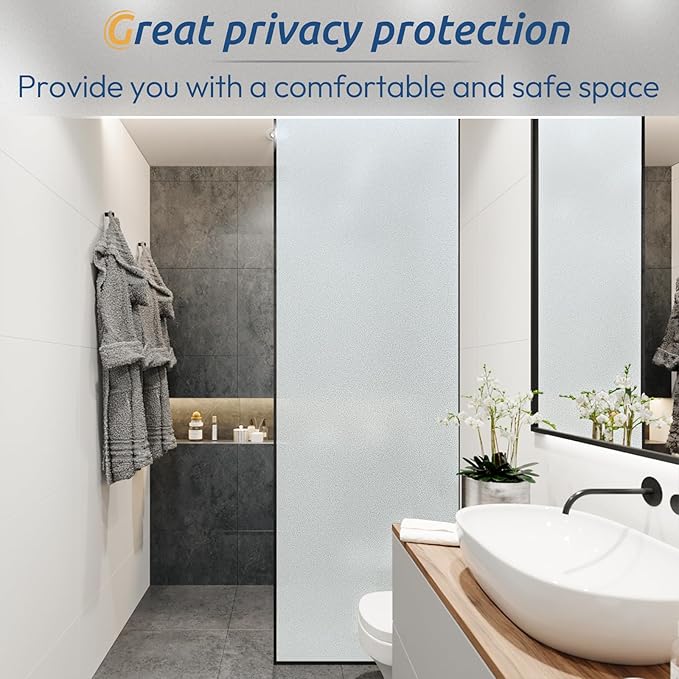 rabbitgoo Frosted Glass Window Privacy Film, Static Cling, 29.5" x 157.4"