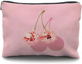 Likjad Cherry Makeup Bag - Preppy Hot Pink Disco Ball Gift for Women, Teachers, Teen Girls, and Sisters