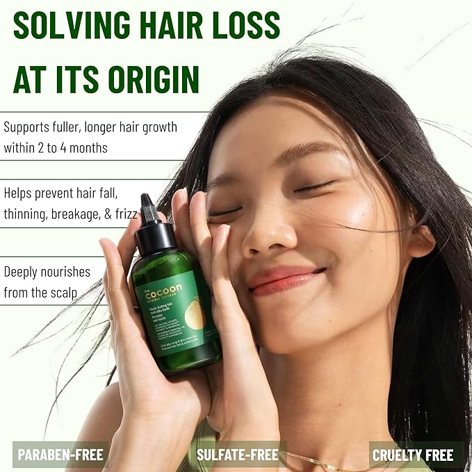 Cocoon Original Vietnam Pomelo Hair Tonic 140ml / 4.73 fl oz – Lightweight Scalp Serum for Thinning Hair, Hydrating, Strengthening & Anti-Breakage with Vitamin B5 & Baicapil