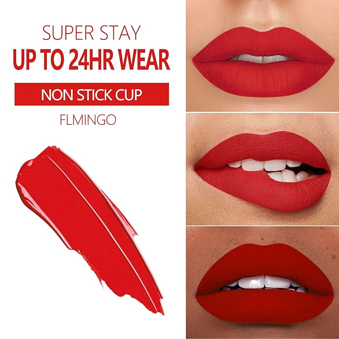 MAKI YIKA Red Lipstick Matte Liquid for Women Color Stay Long Lasting Lipsticks