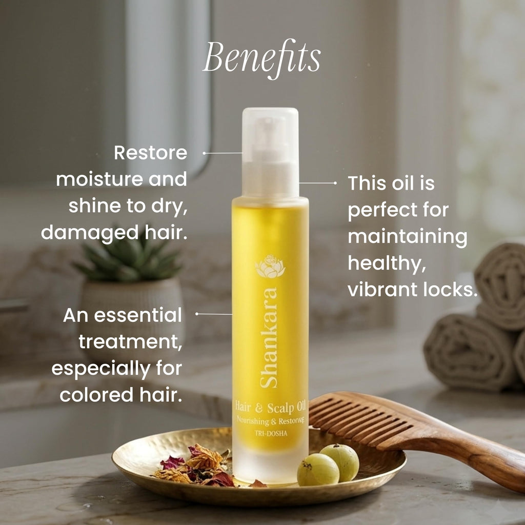 Shankara Hair and Scalp Oil for Women and Men with Avocado, Alma, Lavender, and Vitamin-E – Perfect Organic Hair oil for Hair Growth, Conditioning Damaged Hair, and Treating Scalp (100ml)