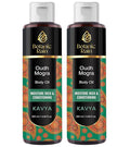 Botanic Rain Ayurveda Body Oil for Dry & Crepey Skin – Non-Greasy After Shower Lightweight Moisturizer with Oudh & Mogra, 3.38 fl oz (2, Mogra)