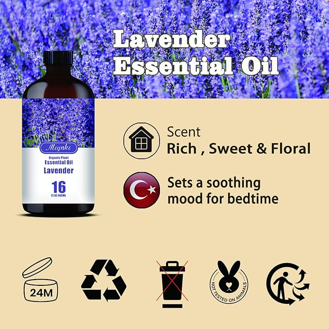 MLYNKL Lavender Essential Oil,Lavender Oil for Home Diffuser,16 fl oz