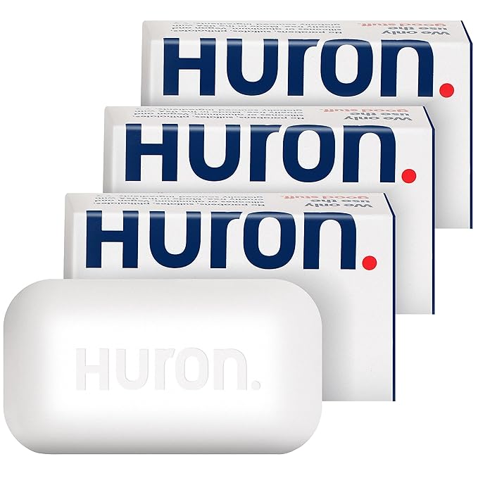 Huron Bar Soap: Citrus + Eucalyptus Scent; Non-Toxic; 3-pack (5 oz bars)